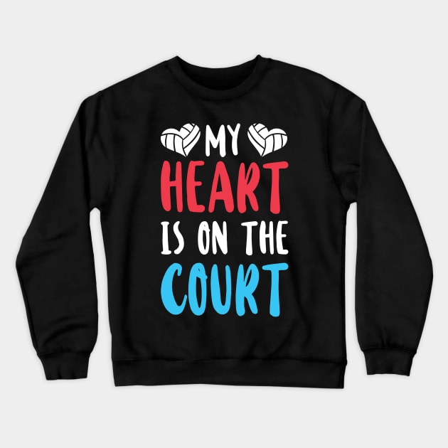 My Heart Is On The Court Crewneck Sweatshirt by Om That Shop